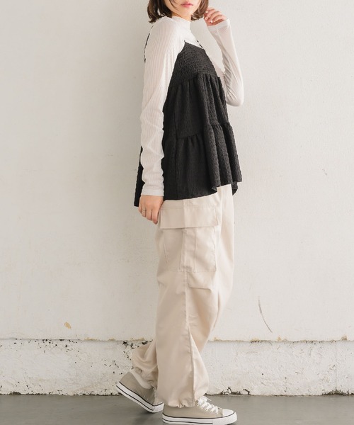 RETRO GIRL（レトロガール）の「【セットアイテム】ジャガードキャミビスチェSET（Tシャツ/カットソー・レディース・ブラック/ホワイト・FREE）」の17枚目の写真