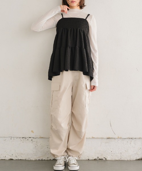 RETRO GIRL（レトロガール）の「【セットアイテム】ジャガードキャミビスチェSET（Tシャツ/カットソー・レディース・ブラック/ホワイト・FREE）」の15枚目の写真