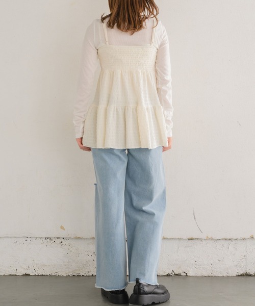 RETRO GIRL（レトロガール）の「【セットアイテム】ジャガードキャミビスチェSET（Tシャツ/カットソー・レディース・ブラック/ホワイト・FREE）」の10枚目の写真