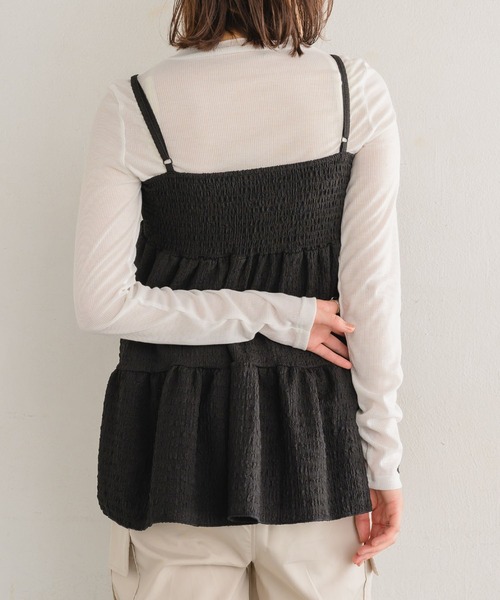 RETRO GIRL（レトロガール）の「【セットアイテム】ジャガードキャミビスチェSET（Tシャツ/カットソー・レディース・ブラック/ホワイト・FREE）」の14枚目の写真