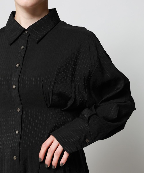 PAGEBOY(ページボーイ)の「ウエストタックチュニックシャツ(シャツ/ブラウス・レディース・ブラック/オフホワイト・FREE)」の16枚目の写真