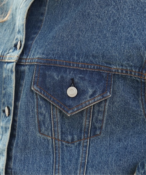 ANGIE（アンジー）の「ビッグシルエットデニムジャケット / オーバーサイズGジャン（デニムジャケット・レディース・ネイビー/ブラック/ブルー・FREE）」の6枚目の写真