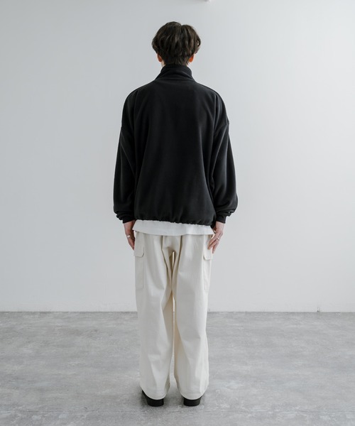 オーバーサイズ フリース ハーフジッププルオーバー スウェット