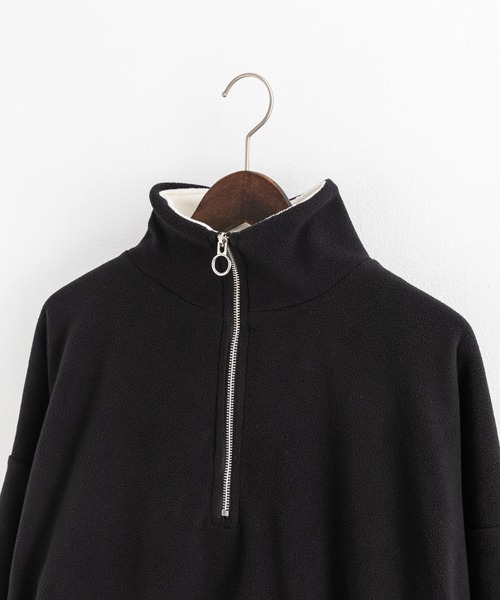 Rocky Monroe（ロッキーモンロー）の「オーバーサイズ フリース ハーフジッププルオーバー スウェット トラックジャケット（スウェット・メンズ・ブラック/オフホワイト/パープル/グレー/グリーン/オレンジ/ブルー/ネイビー・L/XL/M）」の16枚目の写真