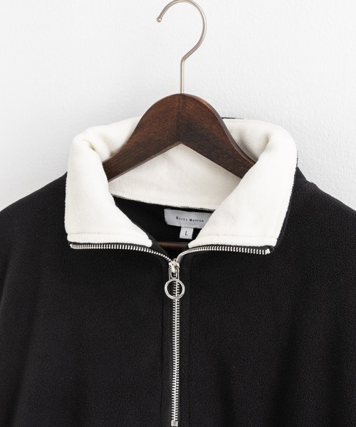 Rocky Monroe（ロッキーモンロー）の「オーバーサイズ フリース ハーフジッププルオーバー スウェット トラックジャケット（スウェット・メンズ・ブラック/オフホワイト/パープル/グレー/グリーン/オレンジ/ブルー/ネイビー・L/XL/M）」の20枚目の写真