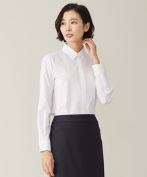 【洗える・抗菌防臭】100/2ホワイトブロード シャツカラー ブラウス
