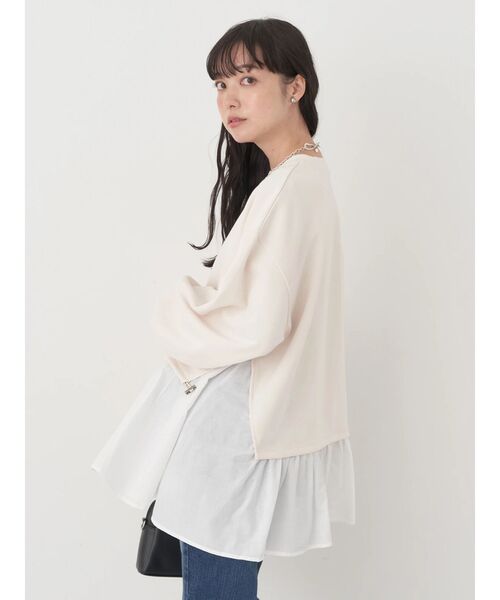 earth music&ecology(アースミュージックアンドエコロジー)の「ダンボールレイヤードチュニック(チュニック・レディース・ブラック/アイボリー/ダークグレー・FREE)」の19枚目の写真