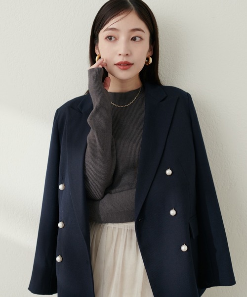 natural couture（ナチュラルクチュール）の「WEB限定 / ジゴスリーブもちもちリブニット（ニット/セーター・レディース・チャコールグレー/オフホワイト/ブラック/ピンクベージュ・FREE）」の16枚目の写真