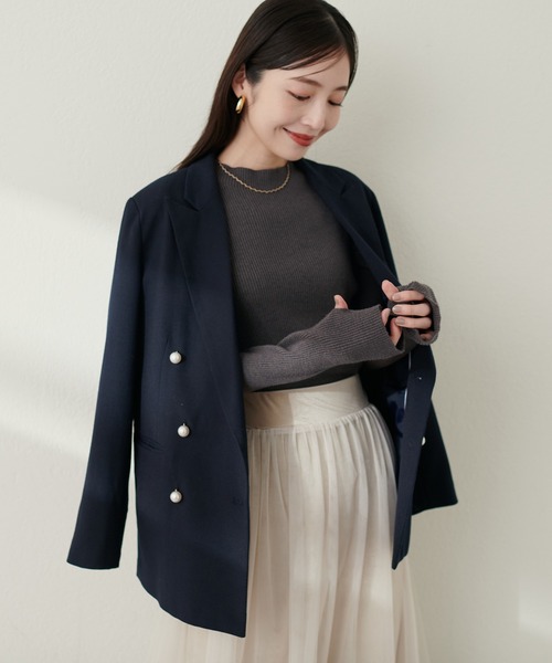 natural couture（ナチュラルクチュール）の「WEB限定 / ジゴスリーブもちもちリブニット（ニット/セーター・レディース・チャコールグレー/オフホワイト/ブラック/ピンクベージュ・FREE）」の17枚目の写真