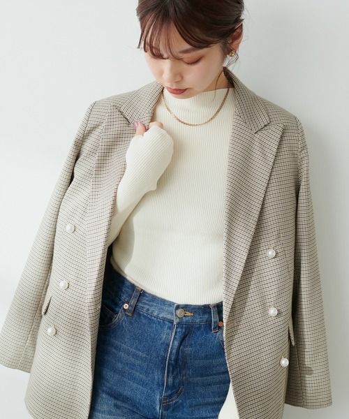 natural couture（ナチュラルクチュール）の「WEB限定 / ジゴスリーブもちもちリブニット（ニット/セーター・レディース・チャコールグレー/オフホワイト/ブラック/ピンクベージュ・FREE）」の10枚目の写真