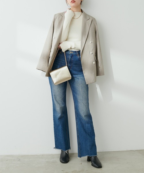 natural couture（ナチュラルクチュール）の「WEB限定 / ジゴスリーブもちもちリブニット（ニット/セーター・レディース・チャコールグレー/オフホワイト/ブラック/ピンクベージュ・FREE）」の12枚目の写真