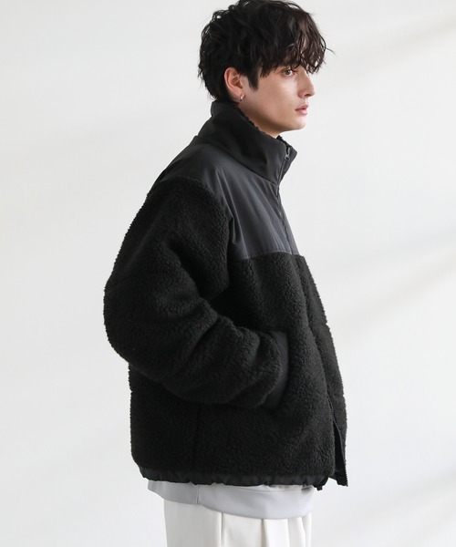 MSG（エムエスジー）の「ボア切替中綿ルーズシルエットジャケット（ブルゾン・メンズ・ブラック/アイボリー/モカ/ブラウン系/グレー系/カーキ系/アイボリー系・XL/S/M/L）」の15枚目の写真