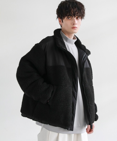 MSG（エムエスジー）の「ボア切替中綿ルーズシルエットジャケット（ブルゾン・メンズ・ブラック/アイボリー/モカ/ブラウン系/グレー系/カーキ系/アイボリー系・XL/S/M/L）」の16枚目の写真