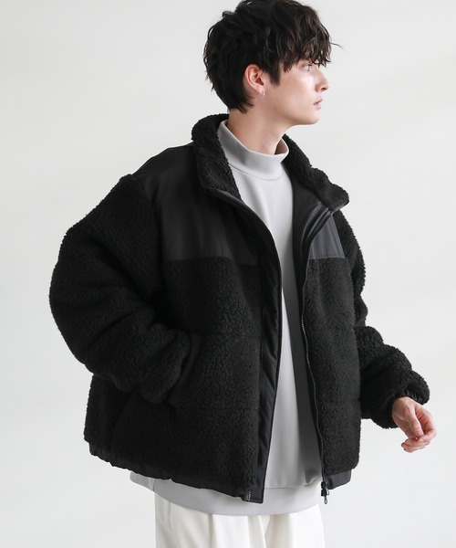 MSG（エムエスジー）の「ボア切替中綿ルーズシルエットジャケット（ブルゾン・メンズ・ブラック/アイボリー/モカ/ブラウン系/グレー系/カーキ系/アイボリー系・XL/S/M/L）」の17枚目の写真