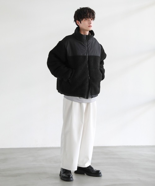 MSG（エムエスジー）の「ボア切替中綿ルーズシルエットジャケット（ブルゾン・メンズ・ブラック/アイボリー/モカ/ブラウン系/グレー系/カーキ系/アイボリー系・XL/S/M/L）」の18枚目の写真