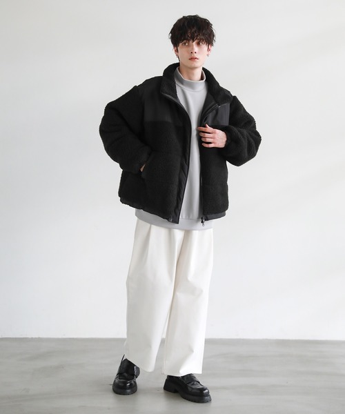 MSG（エムエスジー）の「ボア切替中綿ルーズシルエットジャケット（ブルゾン・メンズ・ブラック/アイボリー/モカ/ブラウン系/グレー系/カーキ系/アイボリー系・XL/S/M/L）」の21枚目の写真