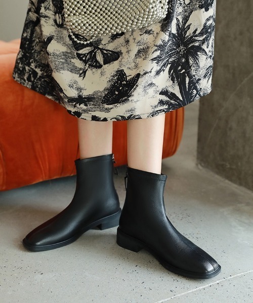 DRESS PLUS(ドレスプラス)の「【22.5cm-25cm】ブーツ ショートブーツ スクエアトゥ レディース シューズ 靴 太ヒール 秋冬 韓国ファッション(ブーツ・レディース・ベージュ/ブラック/ホワイト・24/24.5/23.5/25/22.5/23)」の18枚目の写真