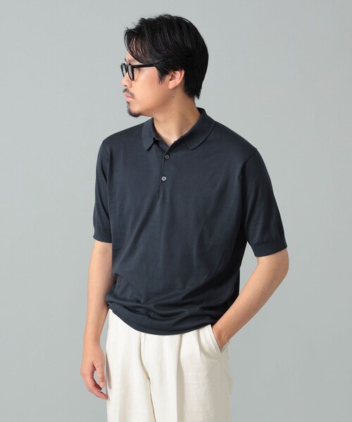 JOHN SMEDLEY（ジョンスメドレー）の「JOHN SMEDLEY / REID コットン ポロシャツ（ポロシャツ・メンズ・チャコールグレー/ブラック/ロイヤルブルー/ネイビー/ブラック系その他4/ライトブルー・SMALL/LARGE/MEDIUM）」の18枚目の写真