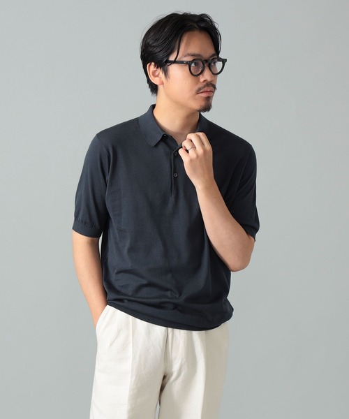JOHN SMEDLEY（ジョンスメドレー）の「JOHN SMEDLEY / REID コットン ポロシャツ（ポロシャツ・メンズ・チャコールグレー/ブラック/ロイヤルブルー/ネイビー/ブラック系その他4/ライトブルー・SMALL/LARGE/MEDIUM）」の12枚目の写真