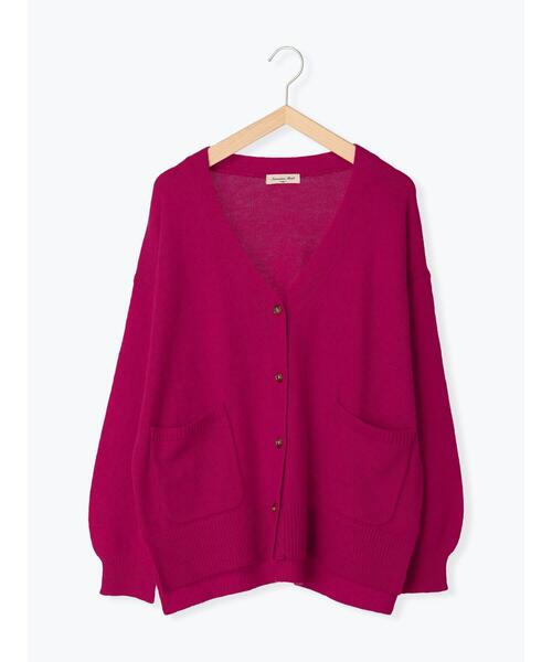 Samansa Mos2（サマンサ モスモス）の「ラムナイロンVネックゆるカーディガン（カーディガン/ボレロ・レディース・ピンク/ブラウン/キナリ/ブラック/イエロー/グリーン・F）」の6枚目の写真