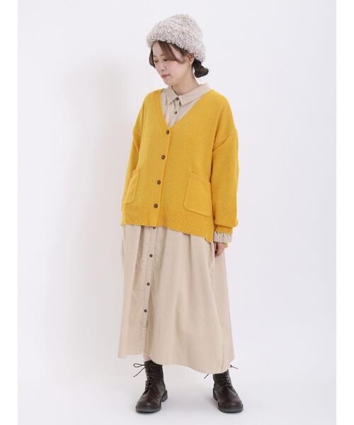 Samansa Mos2（サマンサ モスモス）の「ラムナイロンVネックゆるカーディガン（カーディガン/ボレロ・レディース・ピンク/ブラウン/キナリ/ブラック/イエロー/グリーン・F）」の17枚目の写真