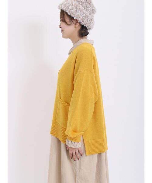 Samansa Mos2（サマンサ モスモス）の「ラムナイロンVネックゆるカーディガン（カーディガン/ボレロ・レディース・ピンク/ブラウン/キナリ/ブラック/イエロー/グリーン・F）」の19枚目の写真