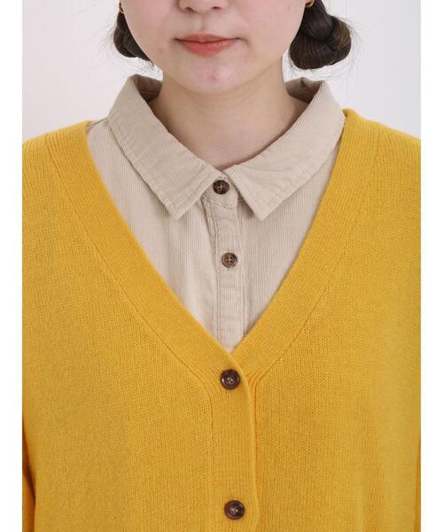Samansa Mos2（サマンサ モスモス）の「ラムナイロンVネックゆるカーディガン（カーディガン/ボレロ・レディース・ピンク/ブラウン/キナリ/ブラック/イエロー/グリーン・F）」の21枚目の写真