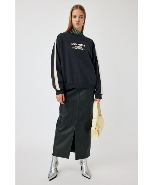 MOUSSY（マウジー）の「AGED F/LEATHER スカート（スカート・レディース・ブラック・0/1/2）」の2枚目の写真