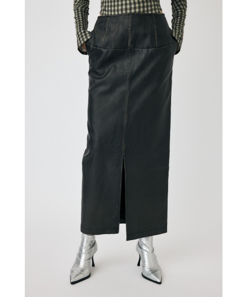 MOUSSY（マウジー）の「AGED F/LEATHER スカート（スカート・レディース・ブラック・0/1/2）」の4枚目の写真