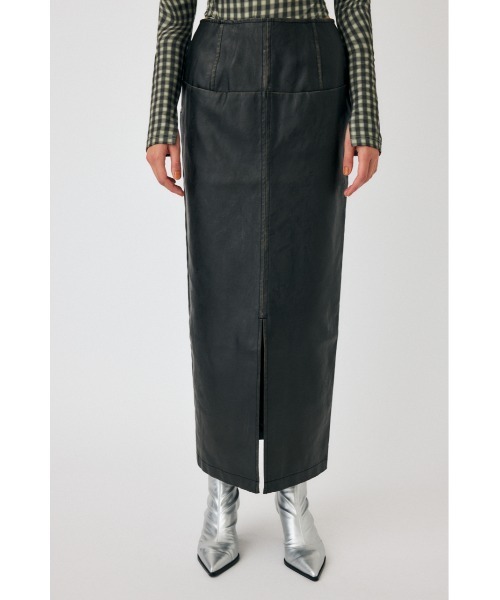 MOUSSY（マウジー）の「AGED F/LEATHER スカート（スカート・レディース・ブラック・0/1/2）」の5枚目の写真