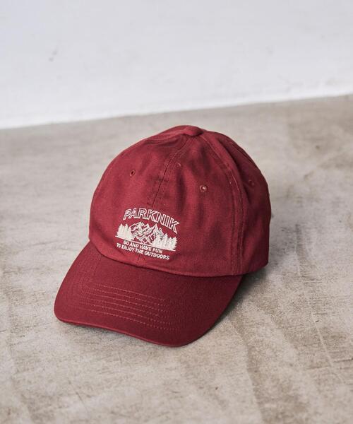 coen(コーエン)の「<Parknik>刺繍ツイルキャップ(キャップ・レディース・ブラウン/ブラック/オフホワイト/ワインレッド・FREE)」の4枚目の写真