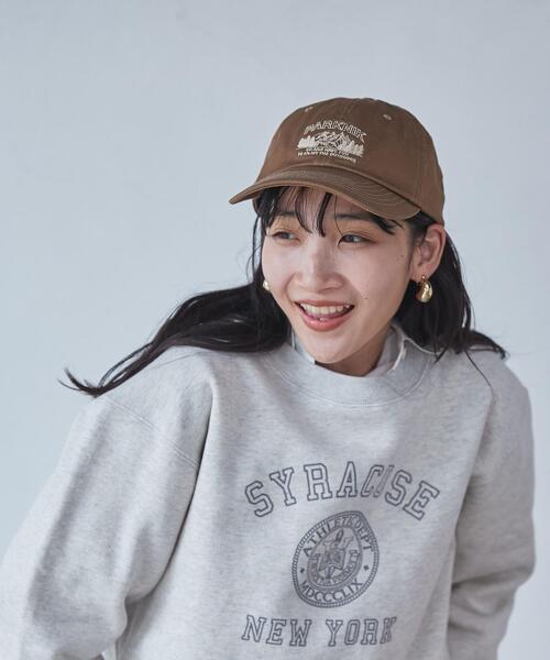 coen(コーエン)の「<Parknik>刺繍ツイルキャップ(キャップ・レディース・ブラウン/ブラック/オフホワイト/ワインレッド・FREE)」の5枚目の写真