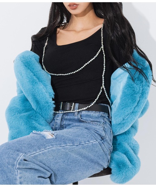 LATINA（ラティーナ）の「Tシャツ 前後2way Vネック Uネック 長袖（Tシャツ/カットソー・レディース・レッド/ブラック/グレー・FREE）」の22枚目の写真