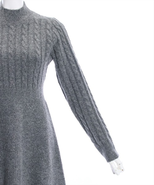 clear（クリア）の「ケーブルミニニットワンピース≪STAY MOTION≫（ワンピース・レディース・ブラウン/ブラック/チャコールグレー・F）」の17枚目の写真