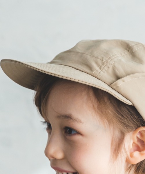 pairmanon（ペアマノン）の「日除け付きキャップ（キャップ・キッズ・ベージュ/カーキ・FREE）」の3枚目の写真