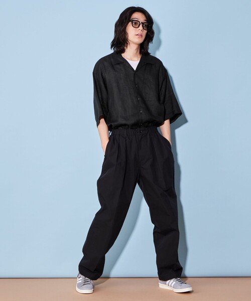 CITEN（シテン）の「＜CITEN＞リネン オープンカラー シャツ（シャツ/ブラウス・メンズ・ブラック/ダークグレー/ホワイト・L/M）」の9枚目の写真