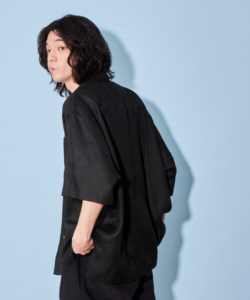 CITEN（シテン）の「＜CITEN＞リネン オープンカラー シャツ（シャツ/ブラウス・メンズ・ブラック/ダークグレー/ホワイト・L/M）」の11枚目の写真