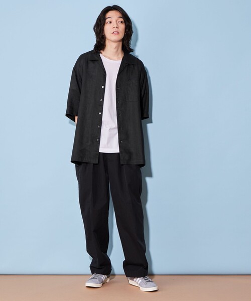 CITEN（シテン）の「＜CITEN＞リネン オープンカラー シャツ（シャツ/ブラウス・メンズ・ブラック/ダークグレー/ホワイト・L/M）」の12枚目の写真