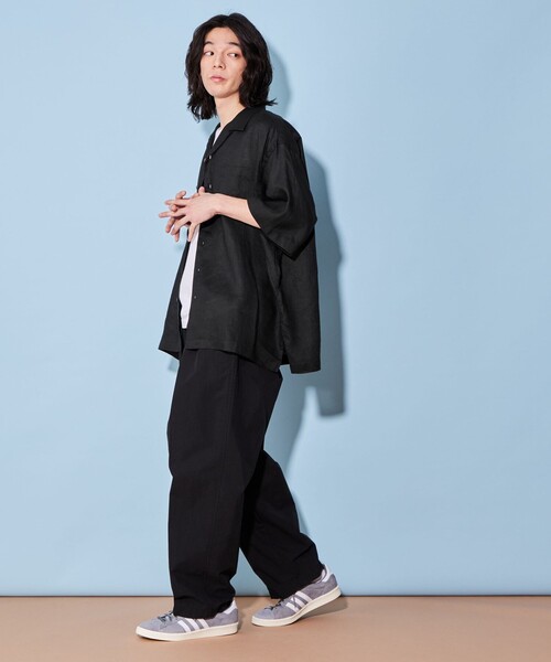 CITEN（シテン）の「＜CITEN＞リネン オープンカラー シャツ（シャツ/ブラウス・メンズ・ブラック/ダークグレー/ホワイト・L/M）」の13枚目の写真