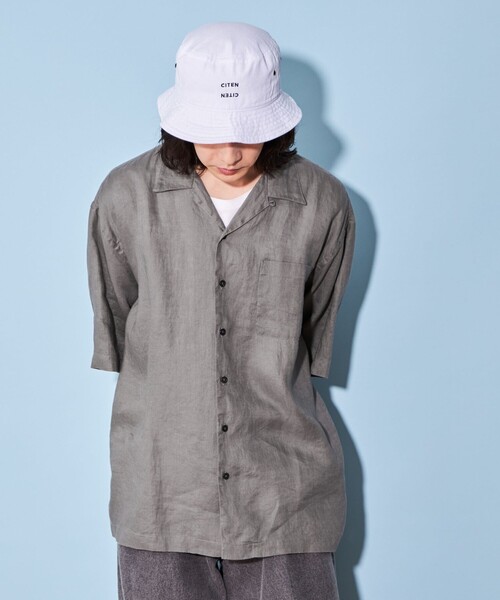 CITEN（シテン）の「＜CITEN＞リネン オープンカラー シャツ（シャツ/ブラウス・メンズ・ブラック/ダークグレー/ホワイト・L/M）」の14枚目の写真