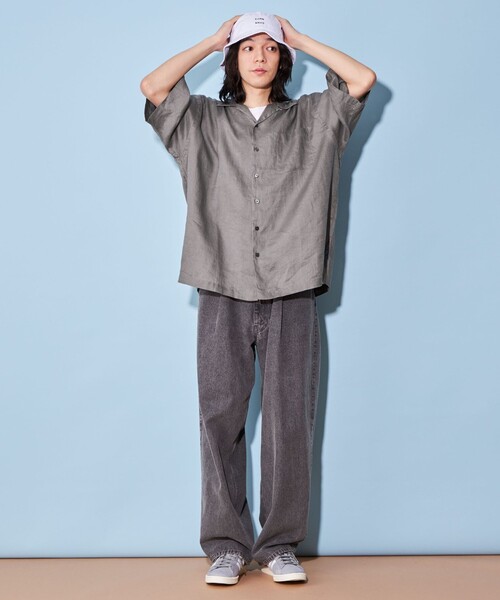 CITEN（シテン）の「＜CITEN＞リネン オープンカラー シャツ（シャツ/ブラウス・メンズ・ブラック/ダークグレー/ホワイト・L/M）」の16枚目の写真