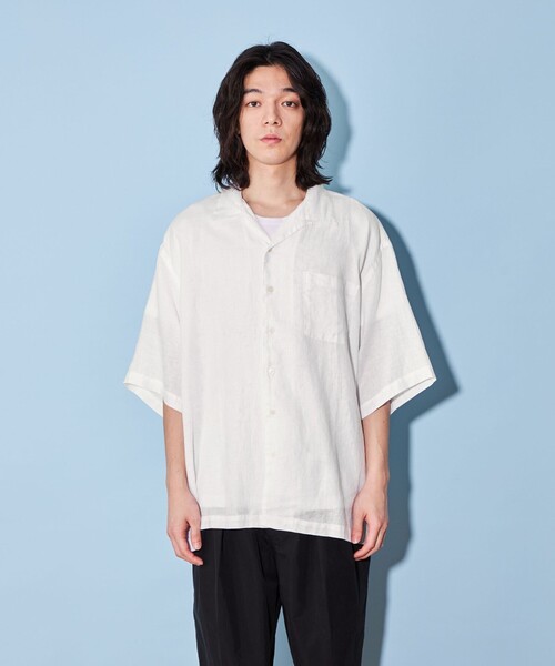 CITEN（シテン）の「＜CITEN＞リネン オープンカラー シャツ（シャツ/ブラウス・メンズ・ブラック/ダークグレー/ホワイト・L/M）」の17枚目の写真