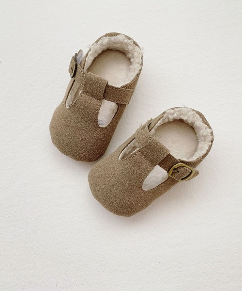 aimoha(アイモハ)の「【aimoha-KIDS-】子供服 コントラストレザーバレリーナシューズ(バレエシューズ・キッズ・チョコ/グリーン/グレー・SMALL/MEDIUM/LARGE)」の3枚目の写真