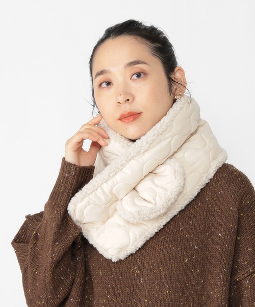 studio CLIP(スタディオクリップ)の「キルトボアマフラー(ストール/ショール・レディース・ブラウン系その他/アイボリー/カーキ・FREE)」の4枚目の写真
