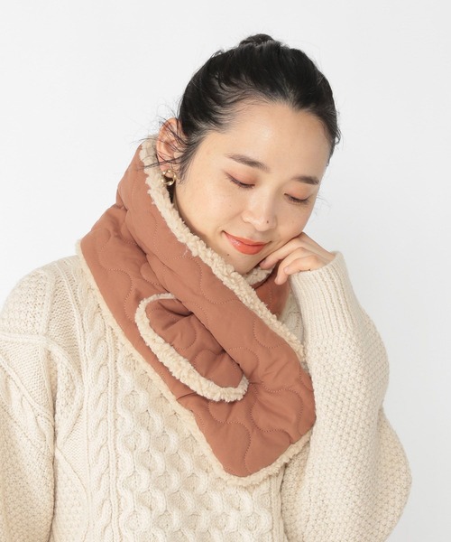 studio CLIP(スタディオクリップ)の「キルトボアマフラー(ストール/ショール・レディース・ブラウン系その他/アイボリー/カーキ・FREE)」の5枚目の写真