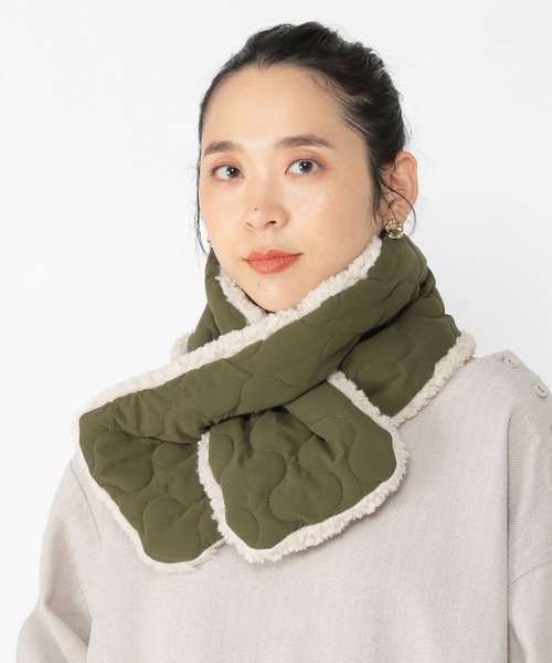 studio CLIP(スタディオクリップ)の「キルトボアマフラー(ストール/ショール・レディース・ブラウン系その他/アイボリー/カーキ・FREE)」の6枚目の写真
