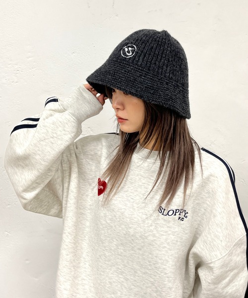 WHO'S WHO gallery（フーズフーギャラリー）の「【KOOKY'N/クーキー】BRONXニットバケハ（ハット・レディース・チャコールグレー/ブラック・FREE）」の3枚目の写真