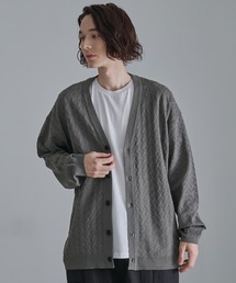 Revo.　透かし編みジオメパターン カーディガン