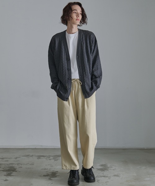 Revo.（レボ）の「Revo.　透かし編みジオメパターン カーディガン（カーディガン/ボレロ・メンズ・ブルー/グレー/グリーン/ブラウン/チャコール・L/M）」の21枚目の写真