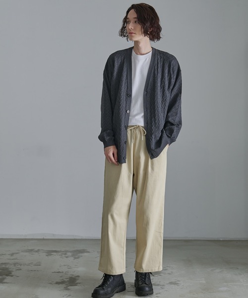 Revo.（レボ）の「Revo.　透かし編みジオメパターン カーディガン（カーディガン/ボレロ・メンズ・ブルー/グレー/グリーン/ブラウン/チャコール・L/M）」の22枚目の写真